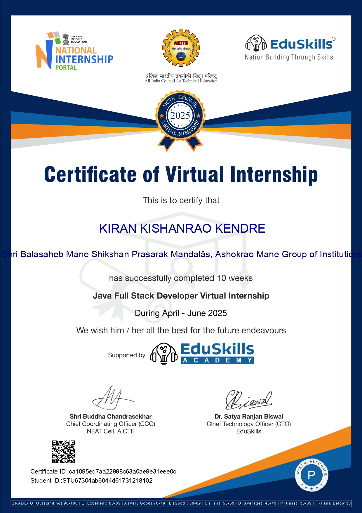 Java Full Stack Developer Virtual Internship